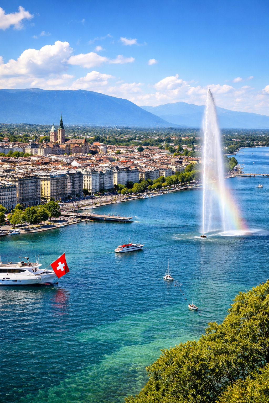Jet d’Eau fountain in Geneva, Switzerland