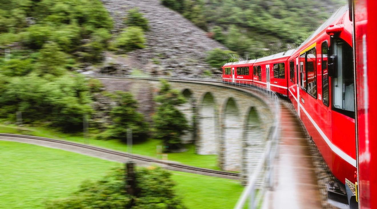 Scenic train in Switzerland